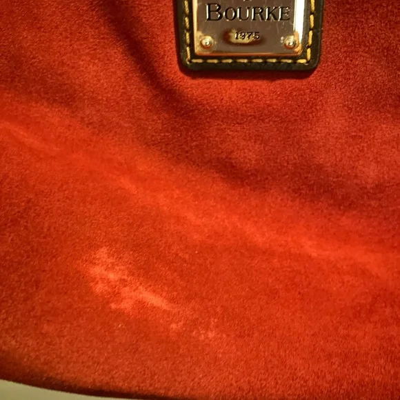 Red Suede Dooney & Bourke Shoulder Bag - Picture 5 of 9